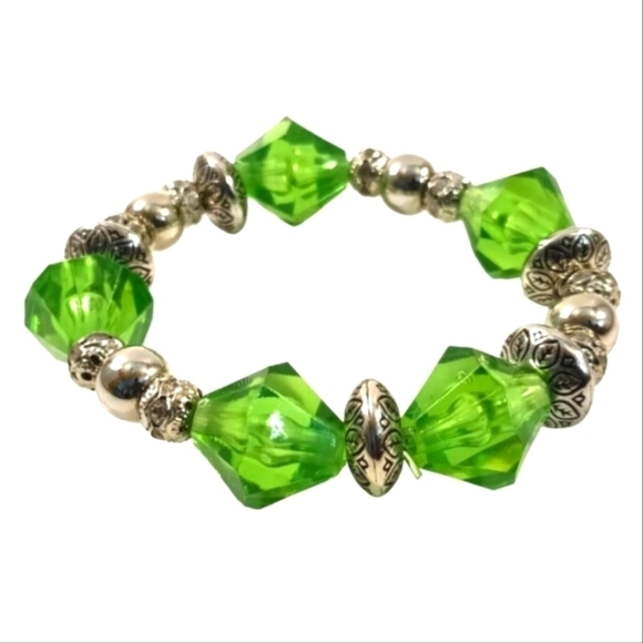 Handmade Fashion Silver Bead Bracelet Unisex New - Picture 1 of 4